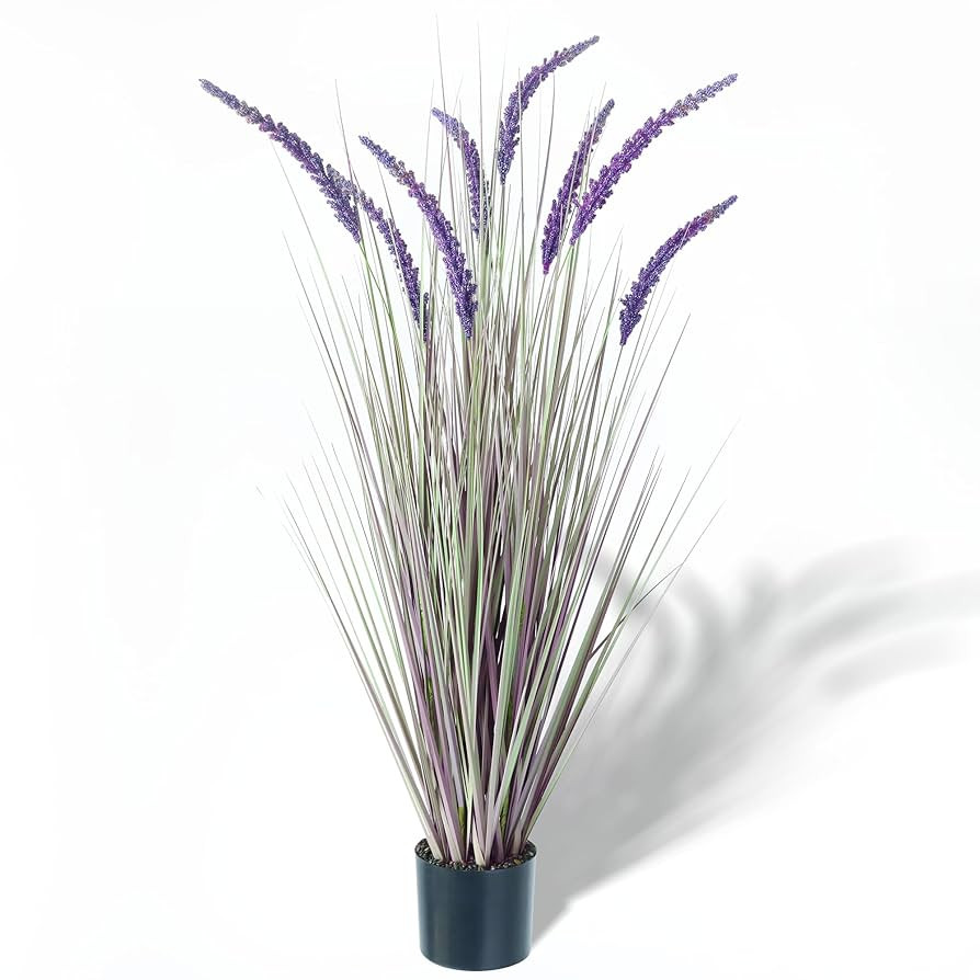 KOL 4ft Artificial Veronica Spiked Speedwell Grass, 47in Faux Veronica Spicata Plant, Tall Horset... | Amazon (US)