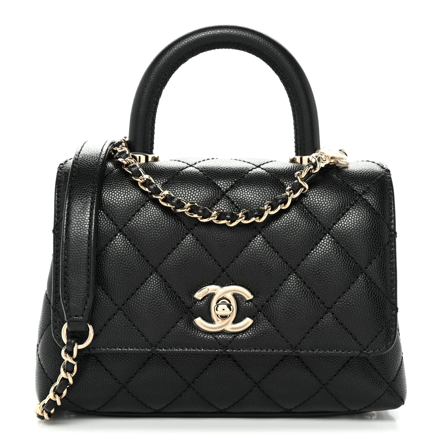 Chanel Caviar Quilted Extra Mini Coco Handle Flap Black 1905250 | FASHIONPHILE (US)