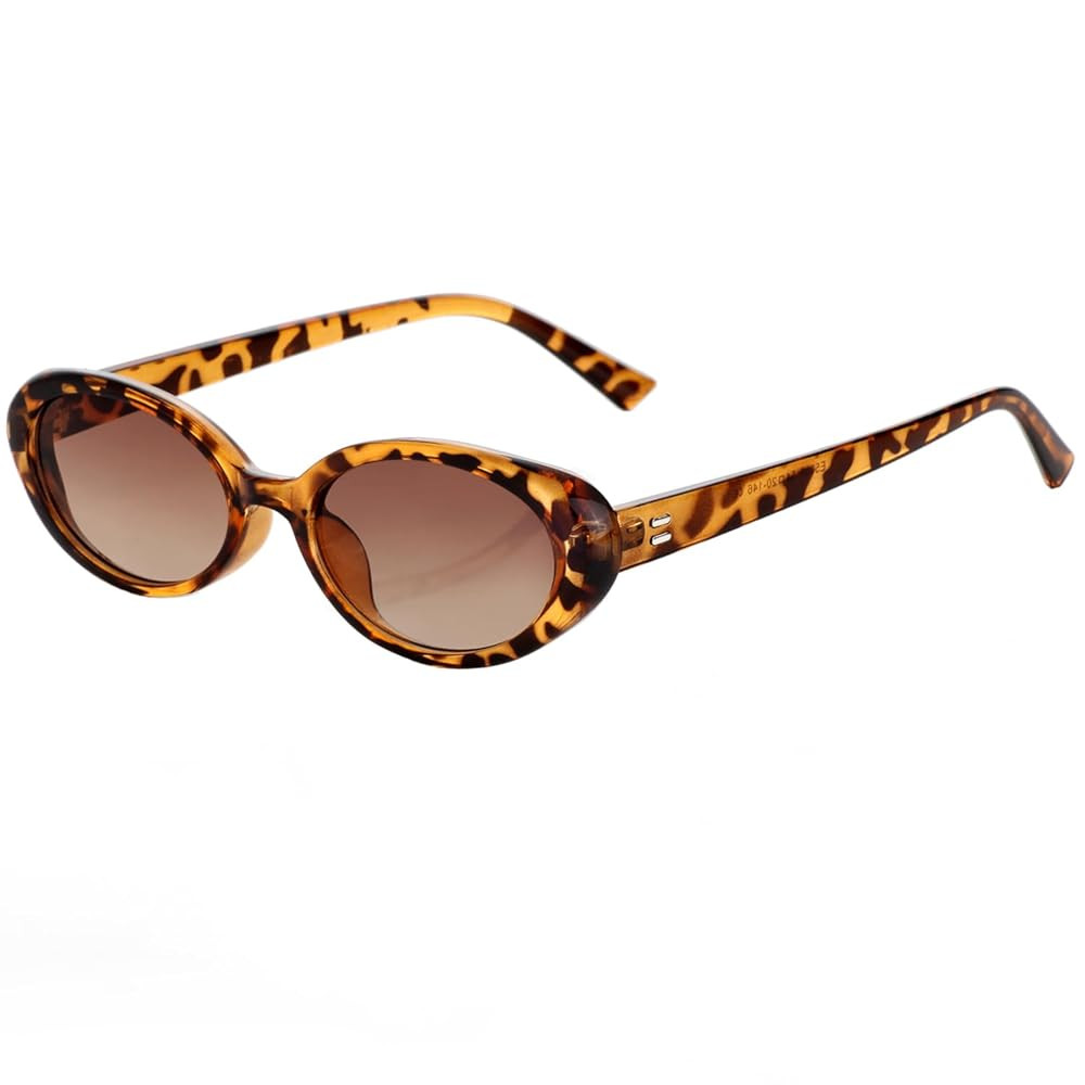 Retro Oval Sunglasses for Women Men 90s Style Vintage Small Sun Glasses UV400 Protection Shades | Amazon (US)