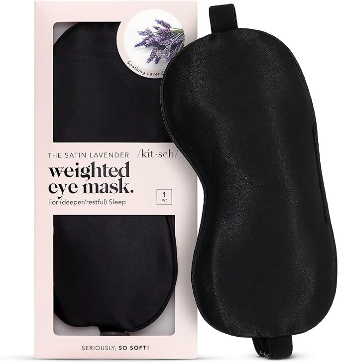 Weighted Satin Sleep Mask - Weighted Eye Masks for Sleep and Travel - Lavender Ultra-Soft Sleepin... | Amazon (US)