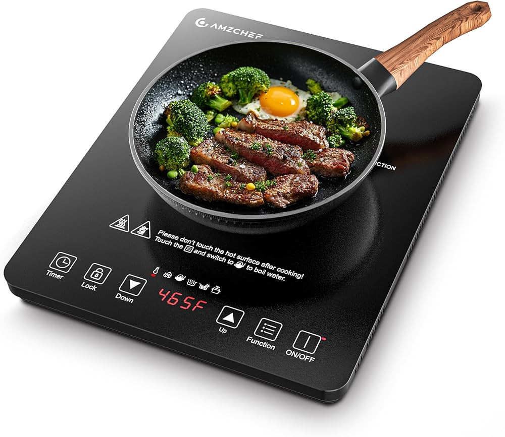 AMZCHEF Portable Induction Cooktop 20 Temperature & Power Levels, 1800W Induction Stove Burner wi... | Amazon (US)