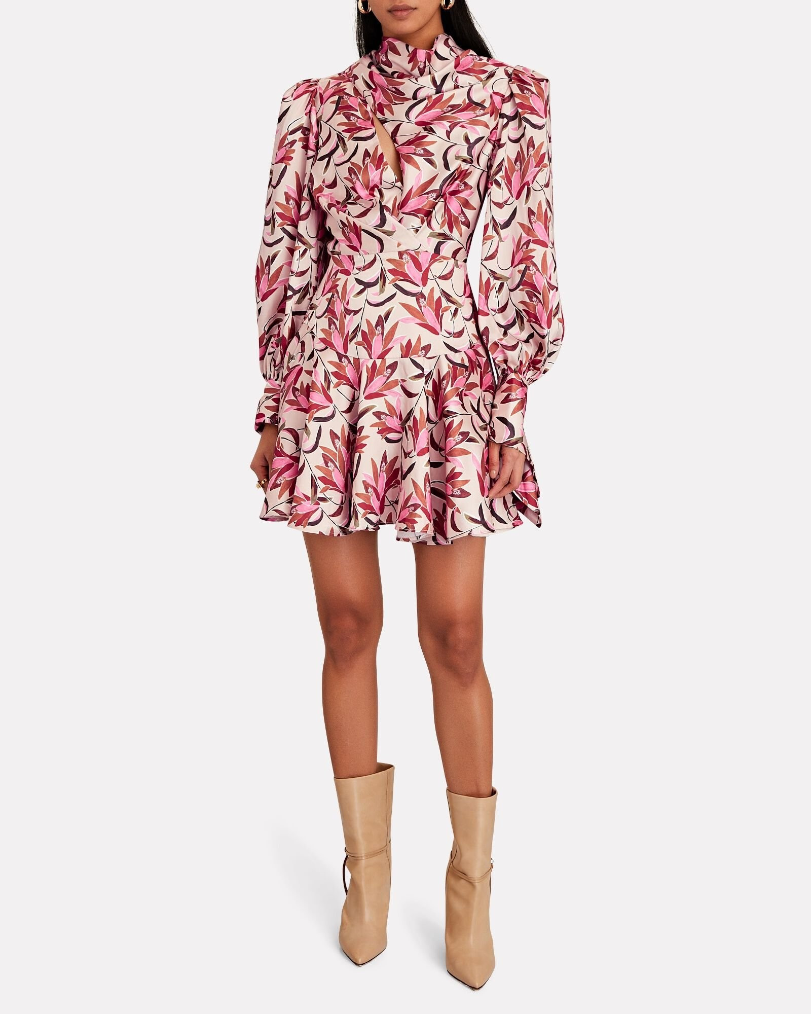 Coleman Floral Satin Mini Dress | INTERMIX