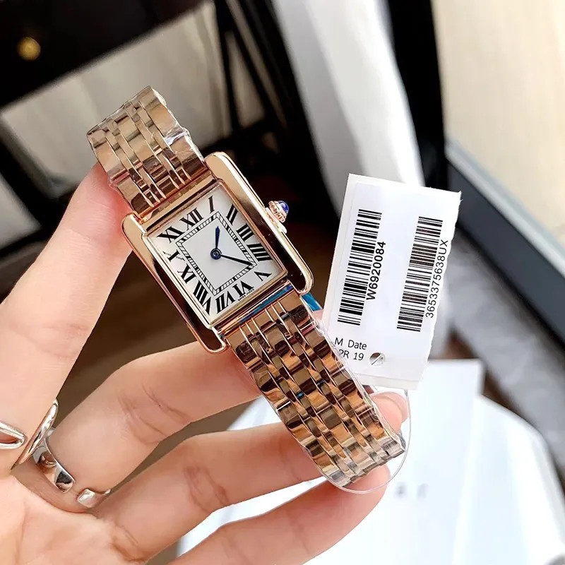Fashion Women Watches Quartz Movement Silver Gold Dress Watch Lady Square Tank Stainless Steel Ca... | DHGate