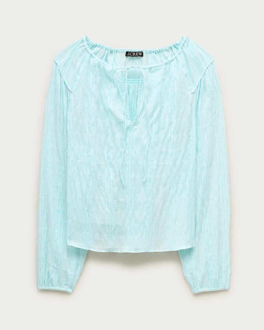 Tie-front popover top in seersucker | J. Crew US