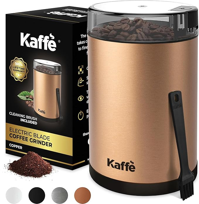 Kaffe One-Touch Coffee Grinder Electric w/Cleaning Brush (3 oz) - Stainless Steel - Coffee Grinde... | Amazon (US)