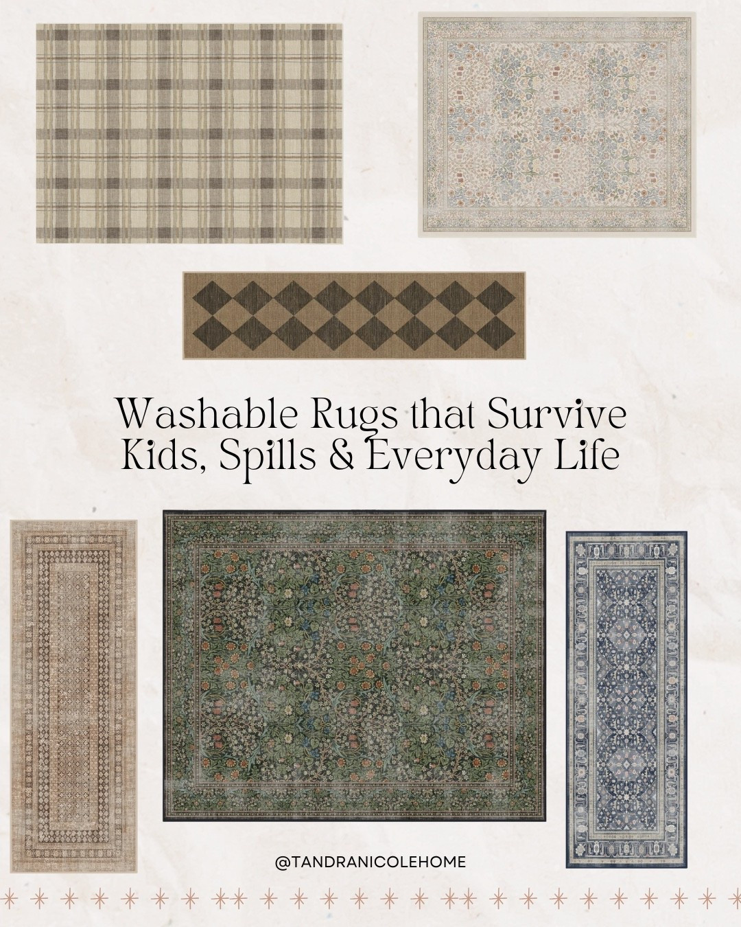 Currently 30% off! 

If you have kids, spills, pets, or just real life happening in your home, washable rugs are a game changer.
These are the ones I actually use and love because they’re soft, neutral, hide messes well, and can be tossed in the wash when life gets messy. Cozy and practical is the goal around here.



#LTKSaleAlert #LTKmomlife #LTKHome