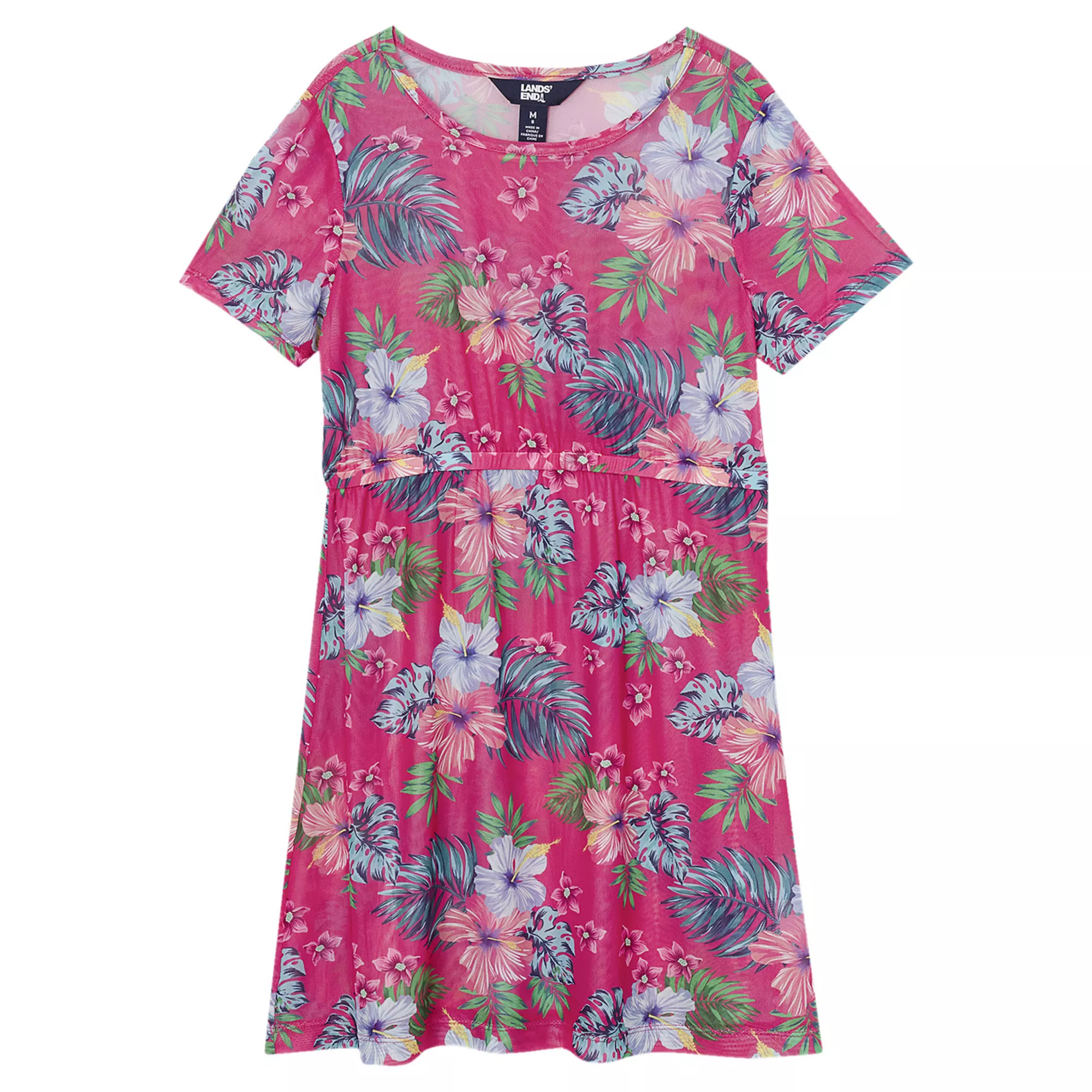 Girls 4-20 Lands' End Short Sleeve Mesh Cover-Up | Kohl's