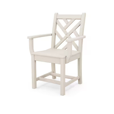 POLYWOOD Chippendale Sand HDPE Frame Stationary Dining Chair with Slat Seat | Lowe's