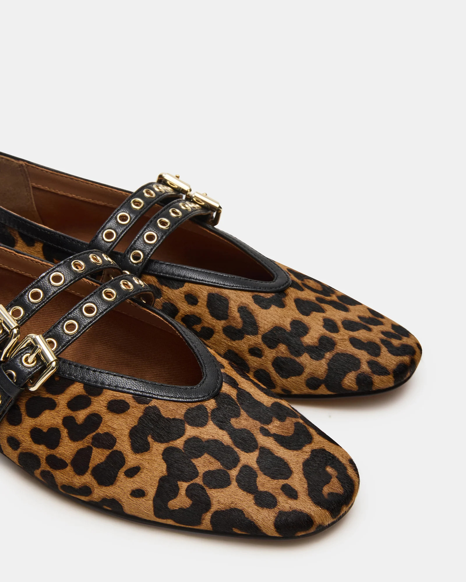 LYDIA Leopard Square-Toe Mary Jane Ballet Women's Flat | Steve Madden (US)