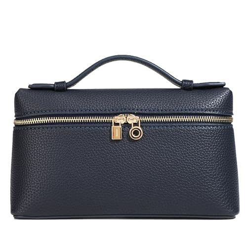 Rejolly Crossbody Bag for Women Small Leather Pouch Purse Top-Handle Trendy Shoulder Handbag Gold Hardware Navy Blue | Amazon (US)