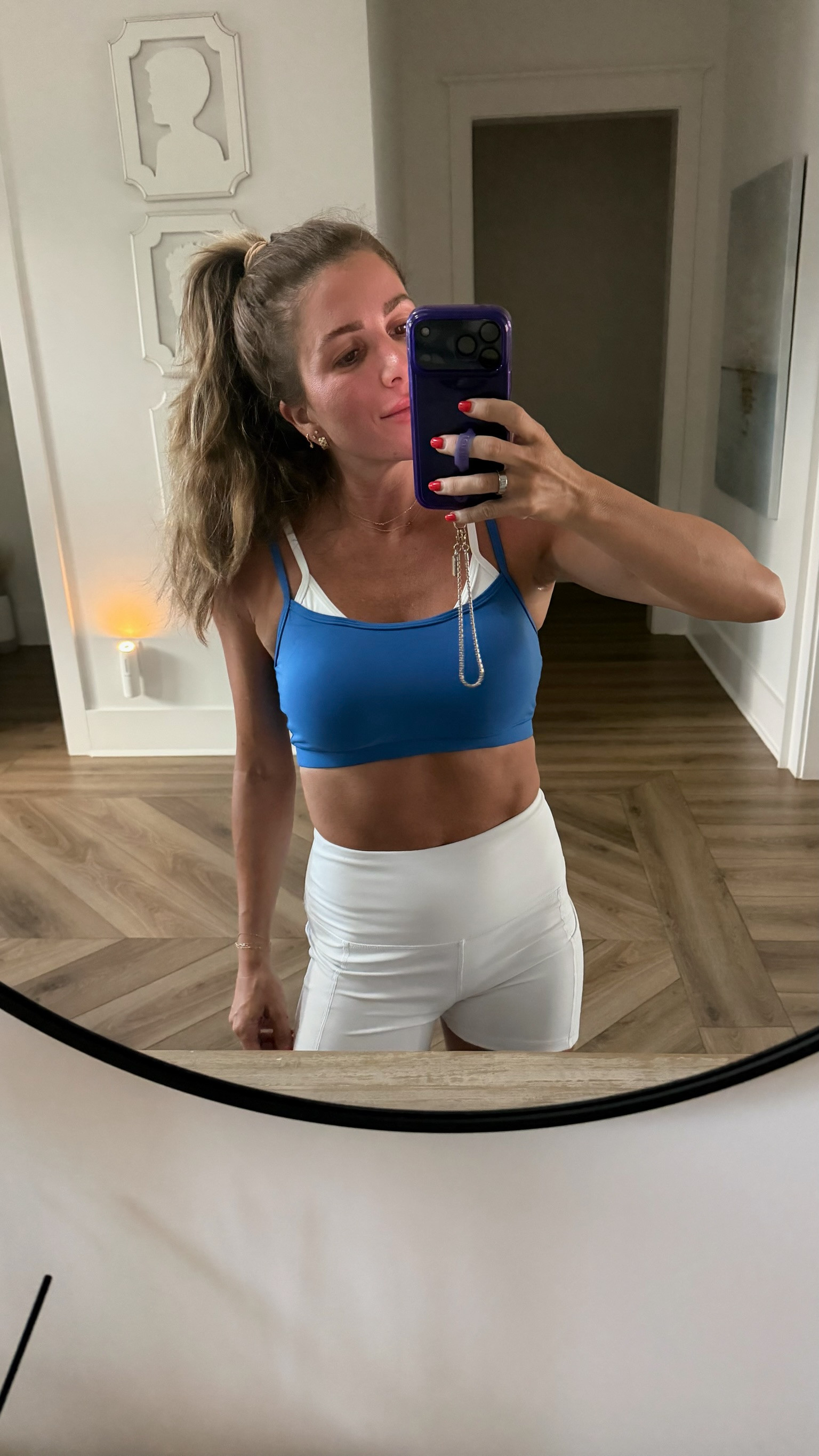 Refresh your workout wardrobe with this sporty blue and white activewear set that's perfect for summer workouts and everyday errands.

blue activewear set, white biker shorts, workout outfit, sporty style, gym essentials, summer activewear, Pilates workout outfit, matching fitness set, casual athleisure look, everyday workout wear 

 #LTKActive #LTKPetite