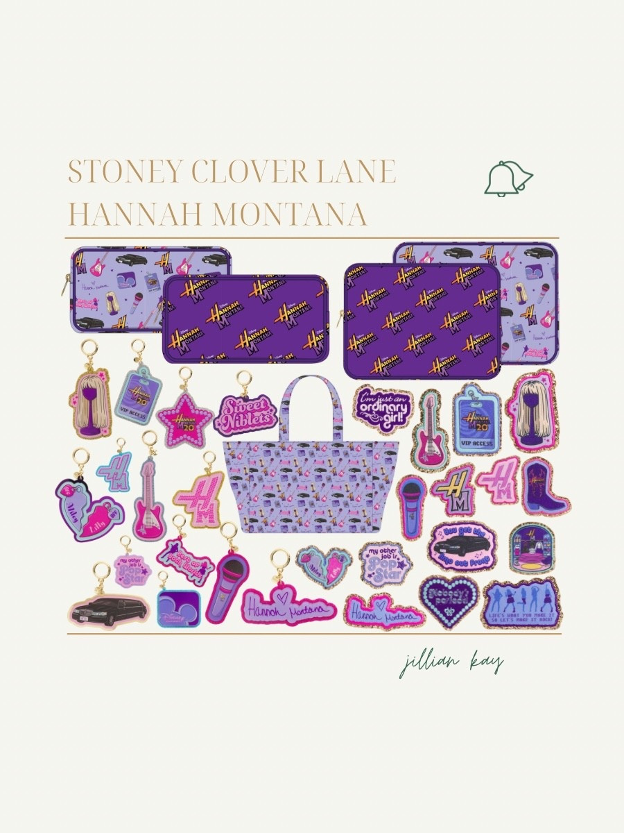 Hannah Montana merchandise at Stoney Clover Lane celebrating the 20th anniversary! 💜

Ig: @jkyinthesky 

#disney #disneychannel #hannahmontana #disneyaccessories #disneymusic #mileycyrus #mileystewart #disneymerch #disneylife #disneylifestyle #disneygirl #nostalgia 

#LTKSeasonal #LTKselfcare #LTKTravel