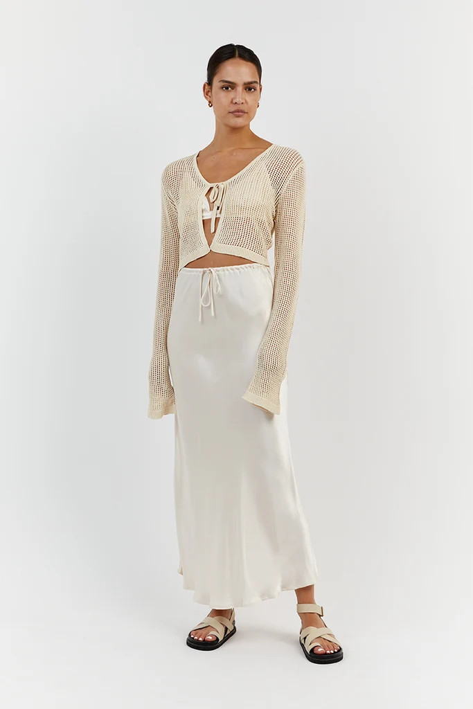 OPHELIA NATURAL CROCHET CARDIGAN | DISSH