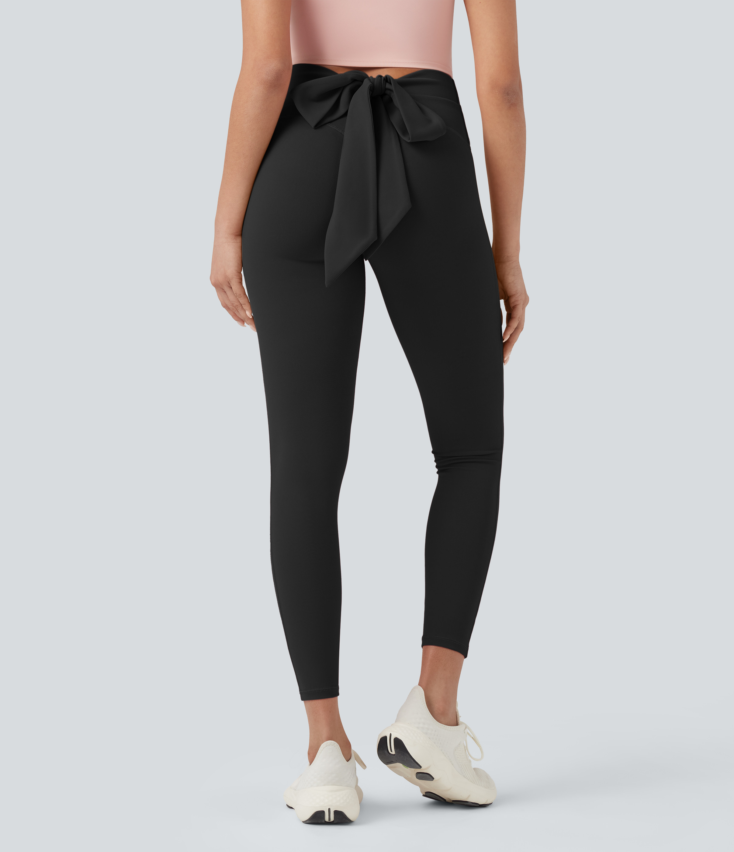 Women’s SoftlyZero™ High Waisted Tie Back Ruched 7/8 Yoga Leggings-UPF50+ - Halara | HALARA