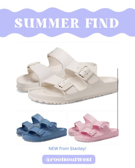If you don't own a pair of these plastic Birkenstock sandals, I highly recommend getting a pair! I've had mine for years and wear them everywhere from the yard, to the pool, to ball games. They can get dirty and wipe clean and the plastice is perfect for gettng wet. (more colors available)
