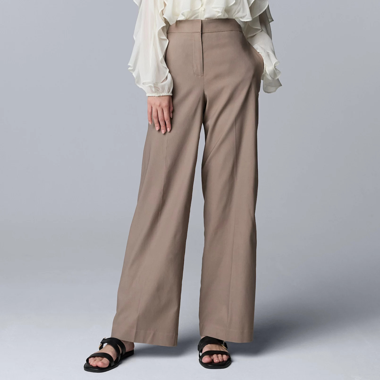 Women's Simply Vera Vera Wang Luxe Twill Wide Leg Pants | Kohl's