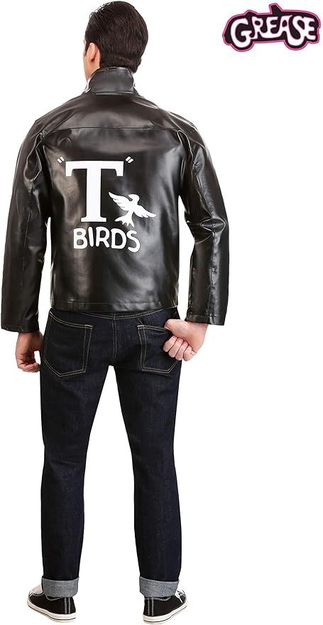 Men's Grease T-Birds Jacket Costume Grease Faux Leather Jacket Costume | Amazon (US)
