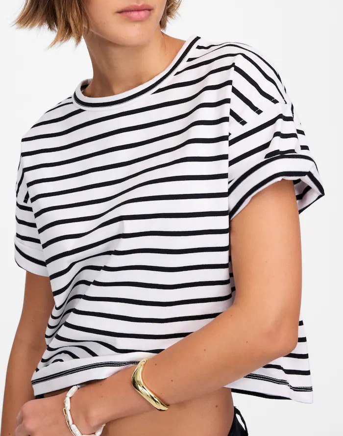 Everyday Boxy Crop Tee in Stripe | Madewell