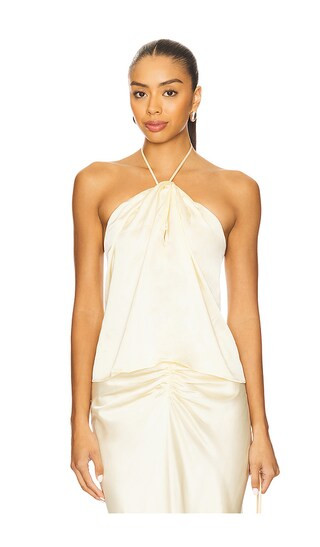 Elinor Halter Top in Butter Yellow | Revolve Clothing (Global)