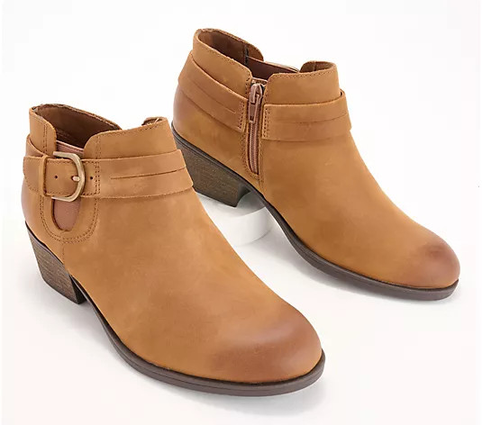 Clarks Collection Leather Ankle Boots Charlten Rae - QVC.com | QVC