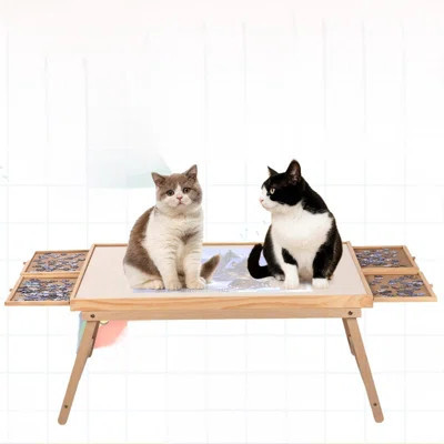 Puzzle Board 1500 Pieces,34.3”X 26” Jigsaw Puzzle Table With Folding Legs,4 Drawers And Cover,Portable Board Game Table For Adults And Teens With No I | Wayfair North America