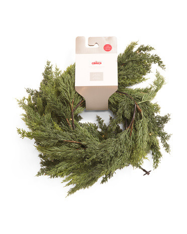9ft Led Pre-lit Real Touch Cyrpess Garland | TJ Maxx