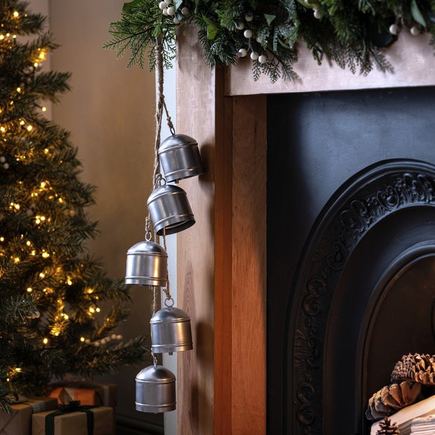 Buy Habitat Silver Antique Bells Christmas Decoration | Christmas table and room decorations | Ha... | Habitat UK