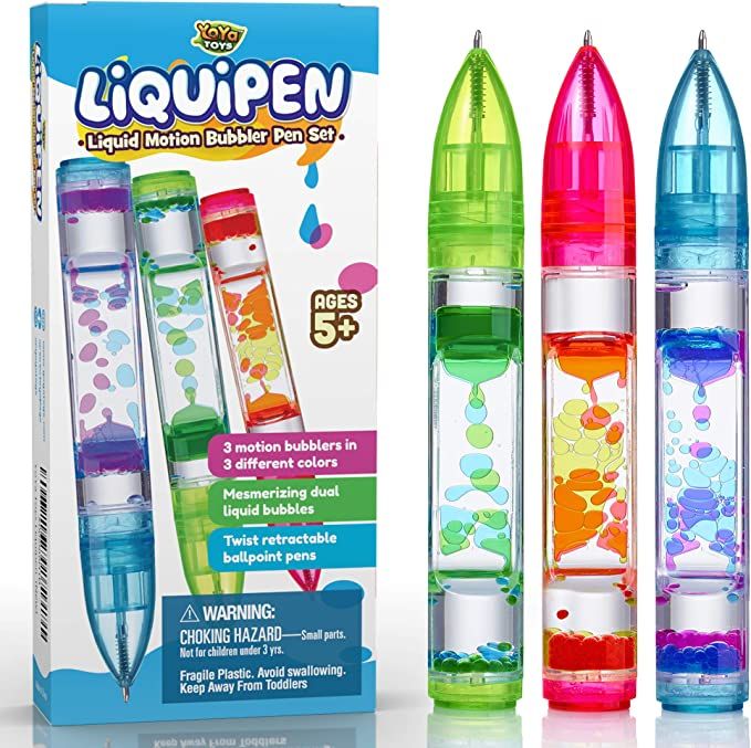 YoYa Toys Liquipen - Liquid Motion Bubbler Pens Sensory Toy (3 Pack) - Writes Like a Regular Pen ... | Amazon (US)