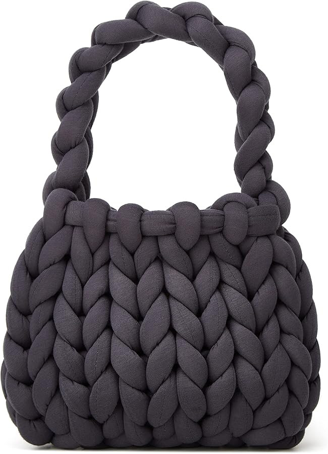 Women's Knit Clutch Bag Handmade Woven Polyeater Knit Satchel Purse Handbag Shoulder Solid Color ... | Amazon (US)