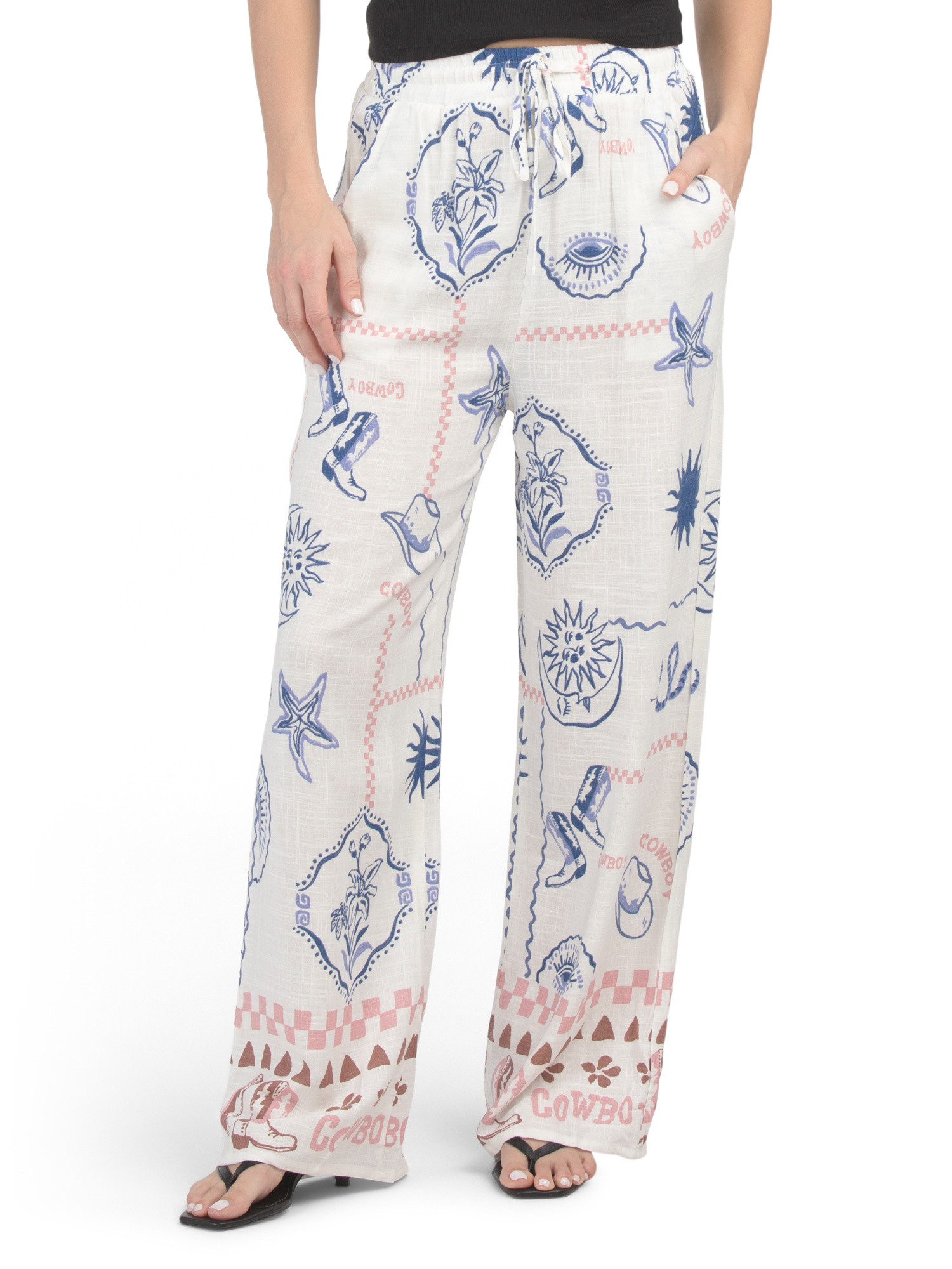 Linen Blend Nautical Cowgirl Pants | The Vacation Shop | Marshalls | Marshalls