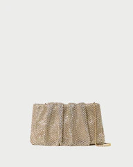 Serena Gold Diamanté Gathered Clutch | Loeffler Randall