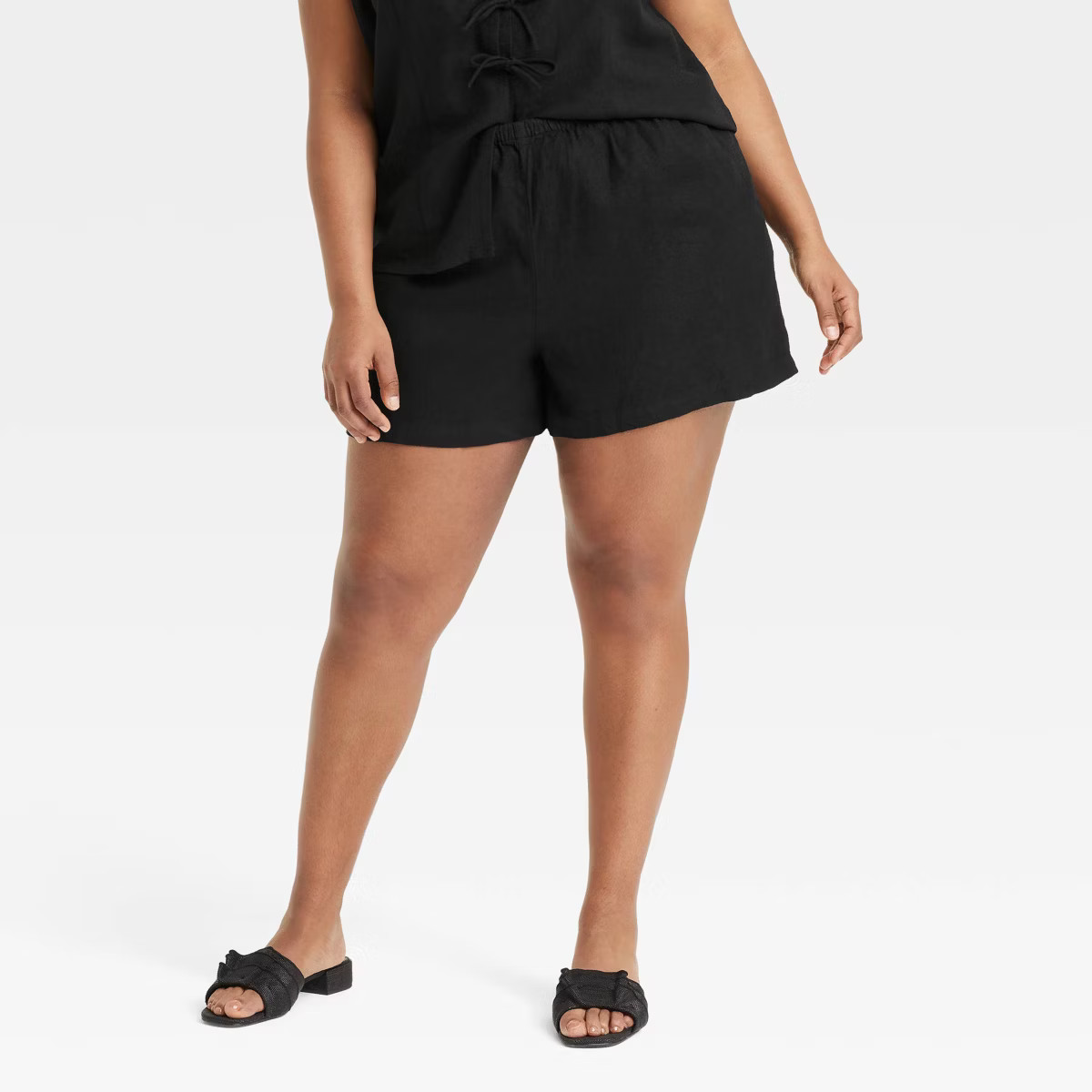 Women's Mid-Rise Linen Pull-On Shorts - A New Day™ | Target