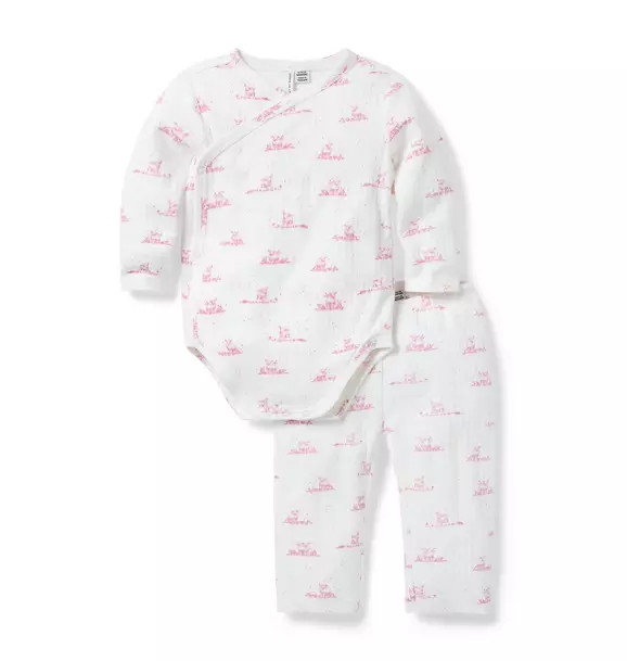 Janie and Jack | Baby Lamb Wrap Matching Set - Pink / 12-18m | Janie and Jack