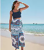 Tiled Wrap Midi Skirt | LOFT