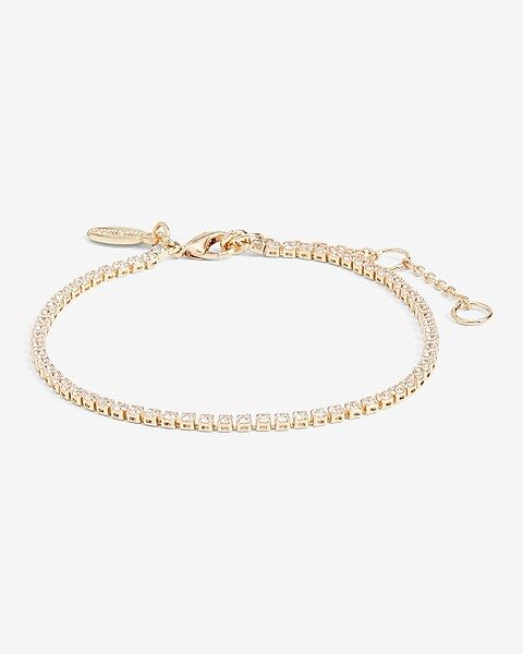 Gold Rhinestone Tennis Bracelet | Express