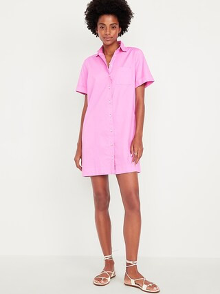 Button-Down Mini Shirt Dress | Old Navy (US)