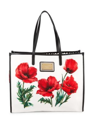 Dolce & Gabbana Classic Floral Shopping Tote on SALE | Saks OFF 5TH | Saks Fifth Avenue OFF 5TH