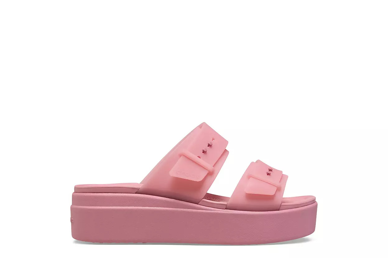 WOMENS BROOKLYN BUCKLE FROSTED LOW WEDGE SANDAL | Rack Room Shoes