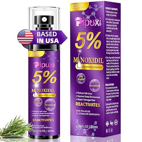 5% Minoxidil for Men and Women Hair Growth Products, Biotin Serum with Rosemary for Hair Regrowth... | Amazon (US)