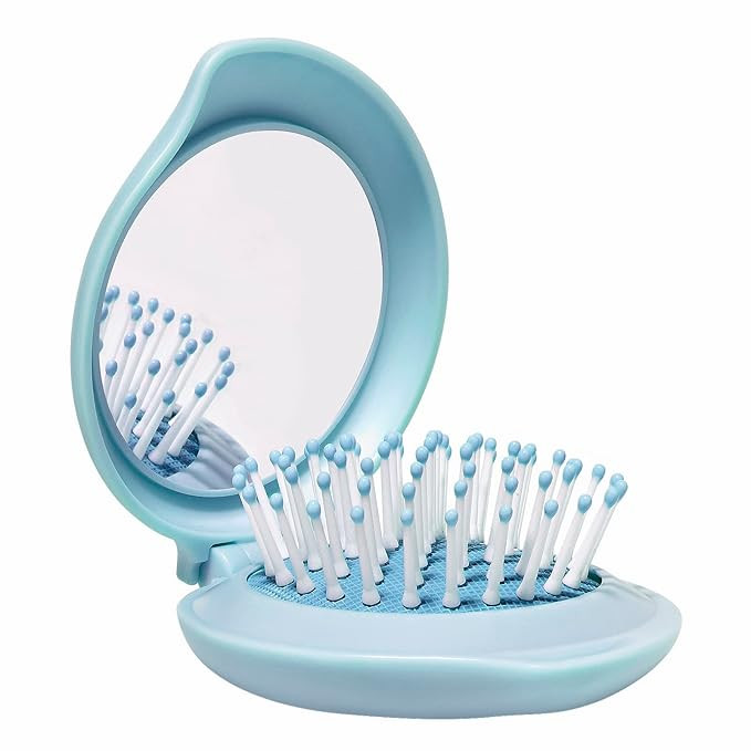 Mini Hair Brush with Mirror for Purse, Travel Hairbrush for Teen Girls, Small Compact Mirror with... | Amazon (US)