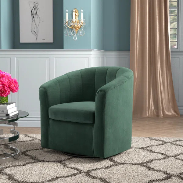 Ashworth Velvet Swivel Barrel Chair | Wayfair North America
