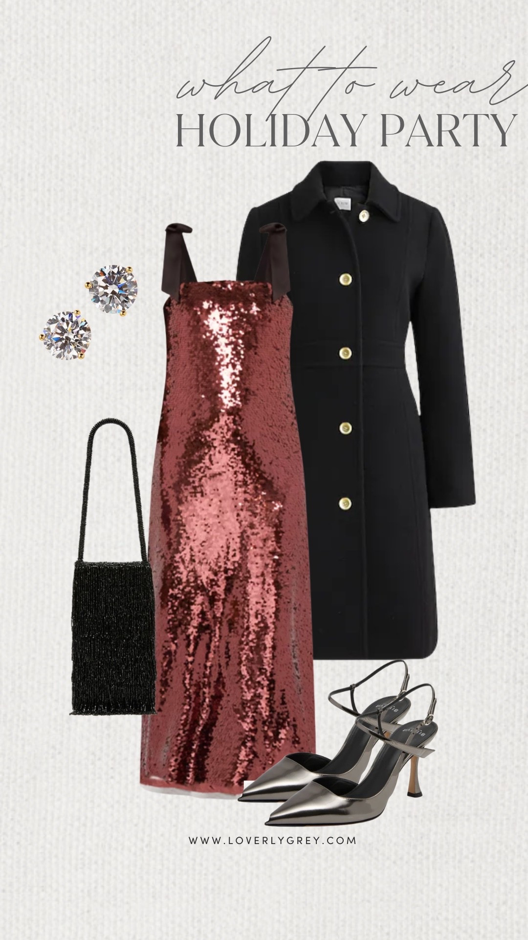 Loverly Grey, what to wear to a holiday party. I am loving this sparkly dress from Tuckernuck. I would layer a coat over the top and add the beaded fringe purse. I also accessorized with simple stud earrings and a pair of heels to complete the look. Loverly Grey, what to wear, holiday partyy

#LTKootd #LTKSeasonal #LTKgrwm