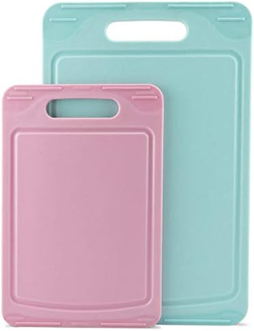 Cutting Board for Kitchen Plastic Chopping Boards with Deep Jucie Groove, Easy Grip Handle, Thick... | Amazon (US)