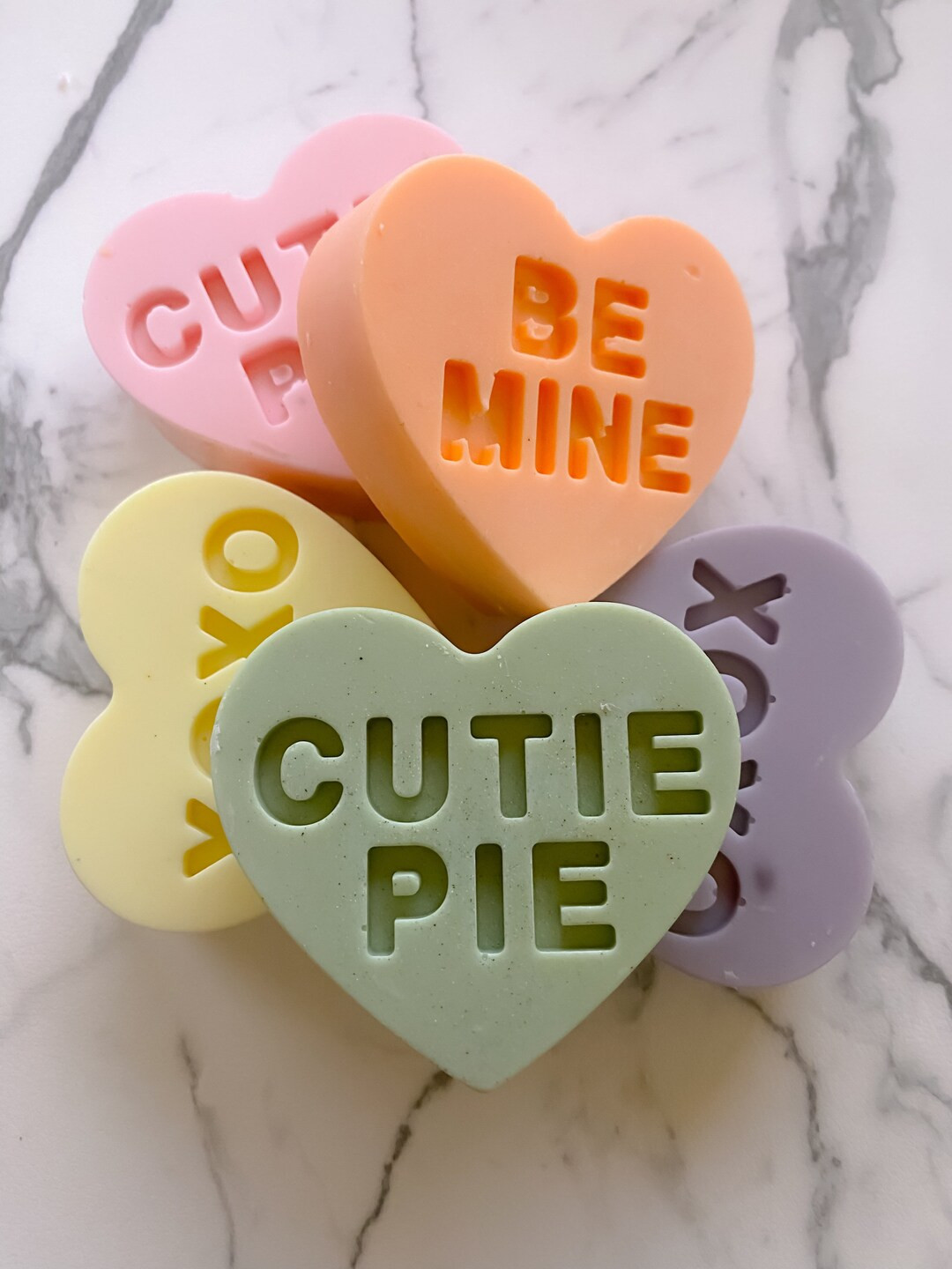 Handmade Soap Bar, 2 Sweetheart Conversation Heart Soaps, Valentines Day Soaps, Artisan Soap, Fav... | Etsy (US)