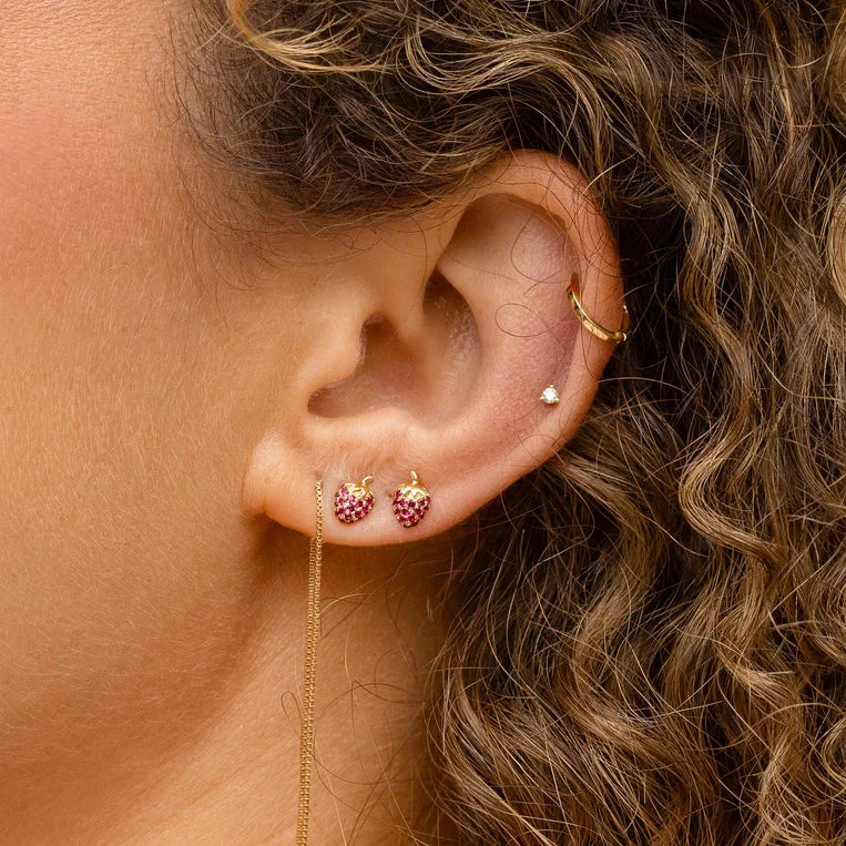 EF Collection Ruby Mini Strawberry Stud Earring | House of 29