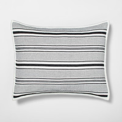 Standard Textured Stripe Pillow Sham Railroad Gray - Hearth & Hand™ with Magnolia | Target