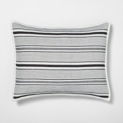 Pillow Sham Textured Stripe Railroad Gray - Hearth & Hand™ with Magnolia | Target