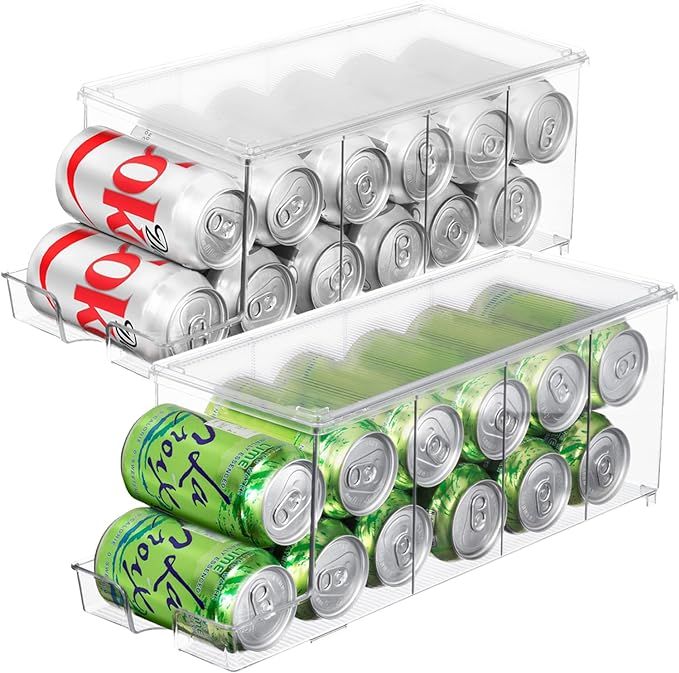 ClearSpace Drink Organizer for Fridge & Soda Can Dispenser - Fridge Organization & Can Organizer ... | Amazon (US)