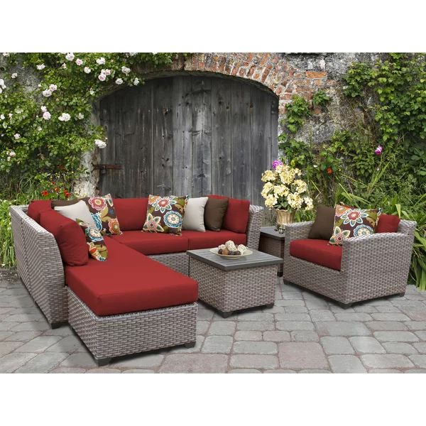 Merlyn 8 Piece Rattan Sectional Seating Group with Cushions | Wayfair North America