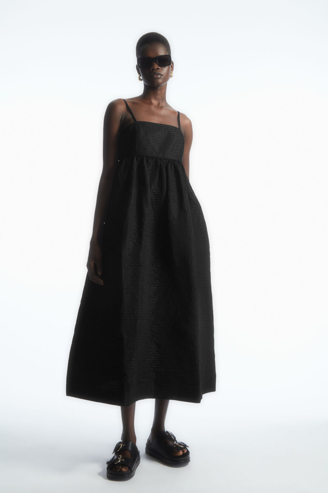 VOLUMINOUS TEXTURED MIDI DRESS | COS UK
